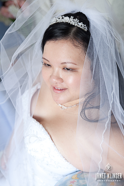 Vietnamese American Bride in western tiara and veil Seattle