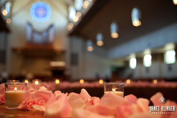Occasions LLC designed this candle glowing wedding ceremony at St Vincent De Paul in Federal Way WA 
